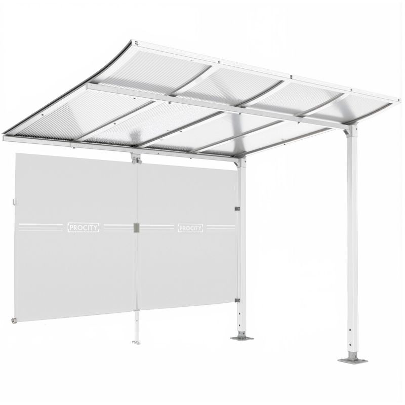 Extension abri vélo Modulo avec bardage blanc