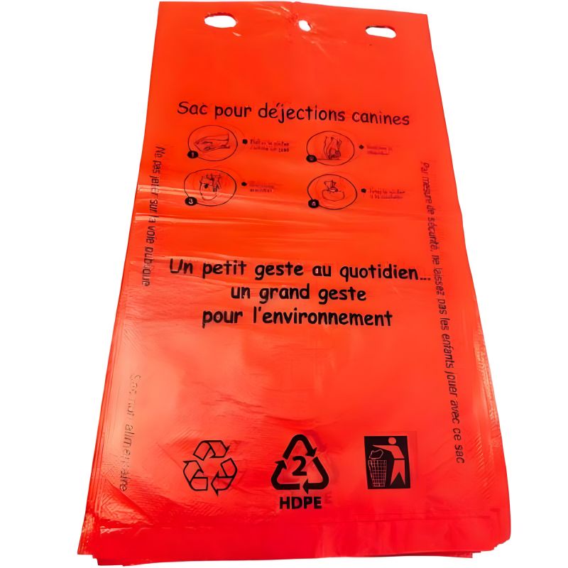 Sac déjection canine rouge en liasse x2000