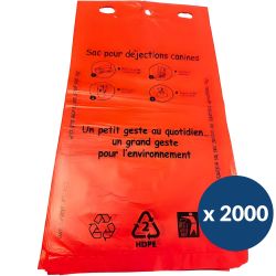Sac déjection canine rouge en liasse x2000