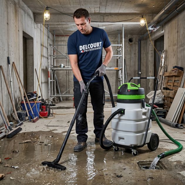 Aspirateur professionnel dégâts des eaux avec pompe de refoulement immergée GC 2/107 SUB+