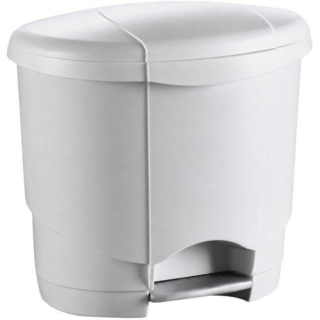 Poubelle de sanitaires à pédale en plastique 12L