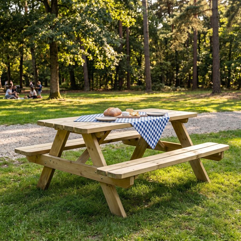 Table de pique nique enfants bois pin FSC 28 mm