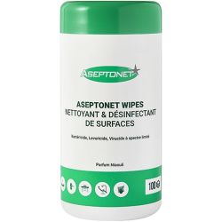 Lingettes nettoyantes désinfectantes milieu médical Aseptonet - boîte de 100