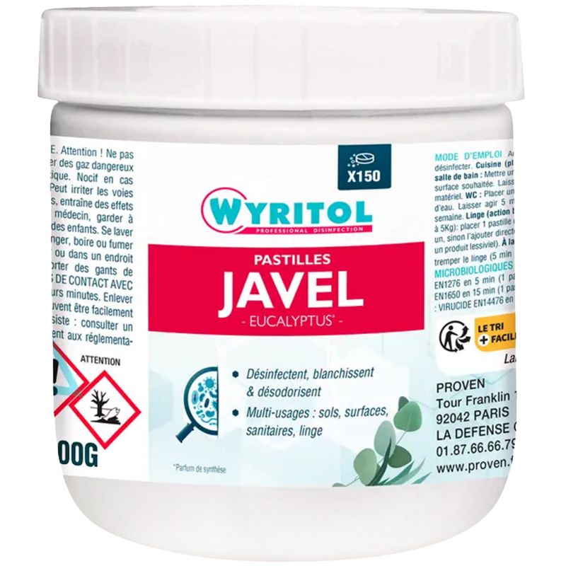 Pastilles javel effervescentes eucalyptus