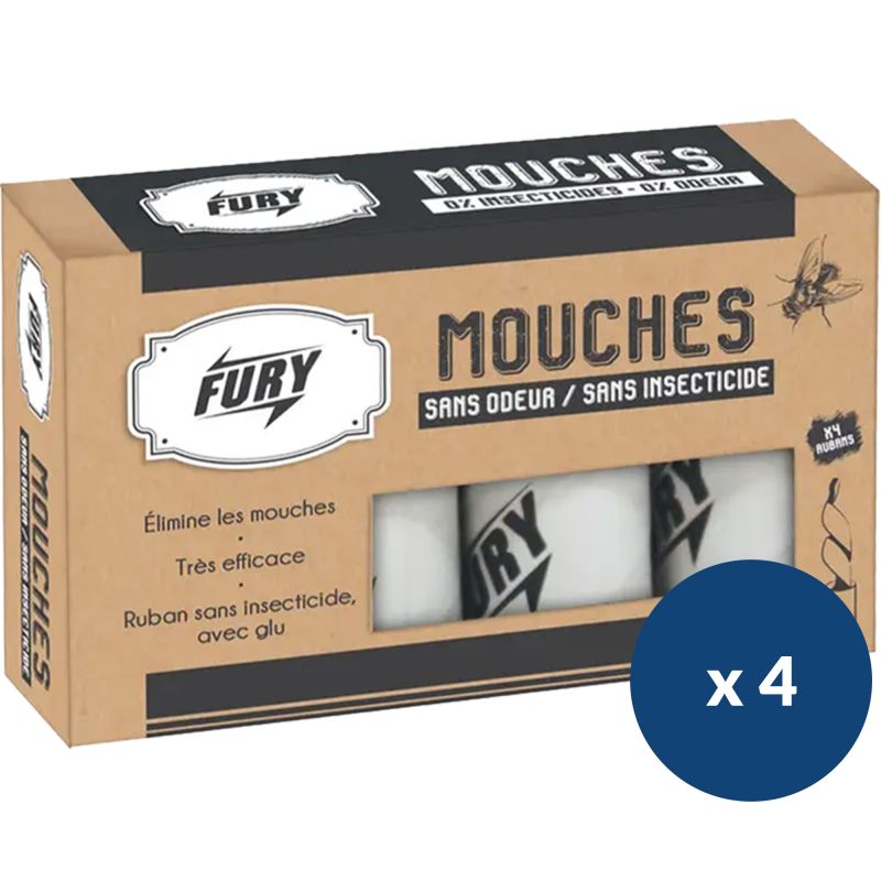 Ruban attrape mouche écologique Fury x 4