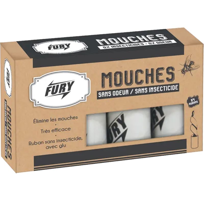 Ruban attrape mouche écologique Fury x 4