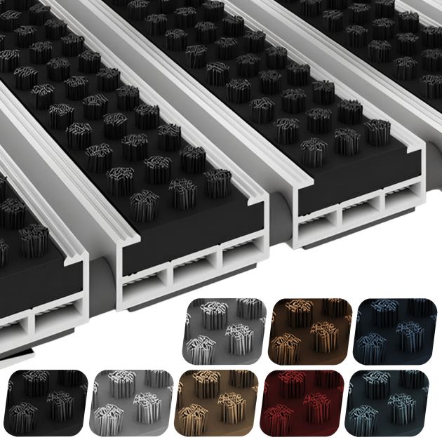 Tapis extérieur sur mesure structure aluminium brosse