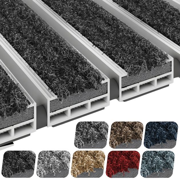 Tapis d'entrée sur mesure structure aluminium