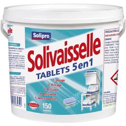 Pastilles lave-vaisselle 5 en 1 Solivaisselle - seau de 150