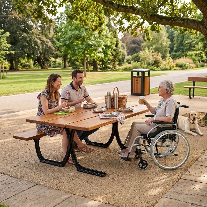 Table pique-nique PMR en bois