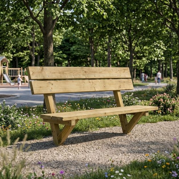 Banc public en bois FSC