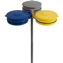 Support sac poubelle avec couvercle 3 flux 110L à sceller