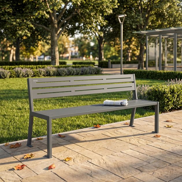 Banc public acier 4 places 180 cm
