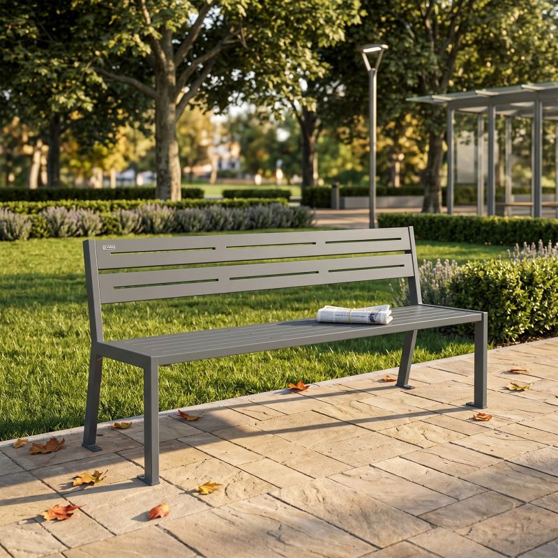 Banc public acier 4 places 180 cm