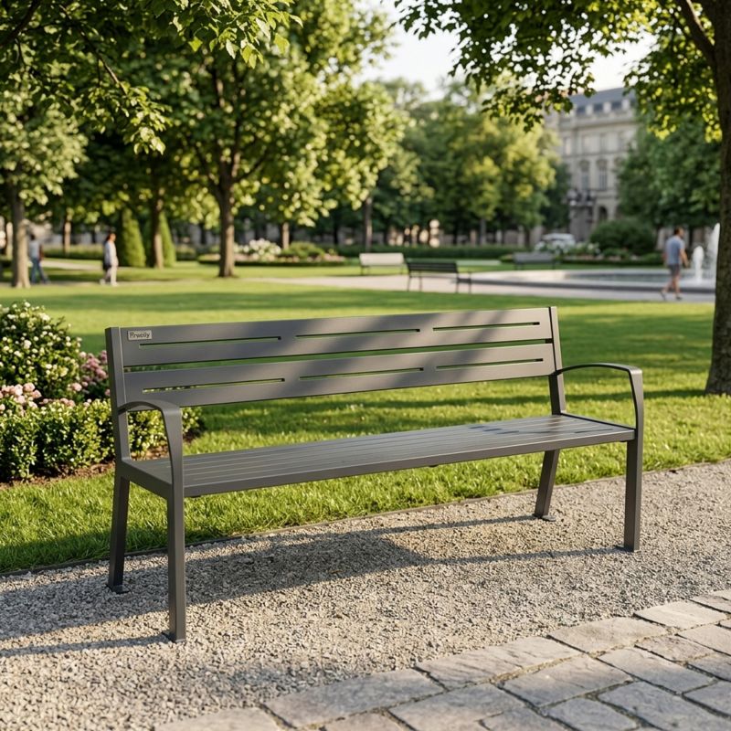 Banc public acier 4 places 180 cm