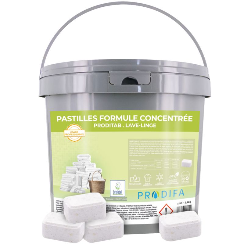 Pastille linge Ecolabel Proditab - seau de 150
