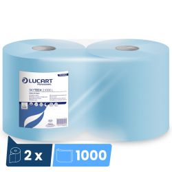 Bobine essuie mains dévidage central bleu 2 plis 2 x 1000 feuilles