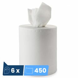 Maxi essuie-tout à dévidage central Delcourt 450 feuilles - Colis de 6 bobines