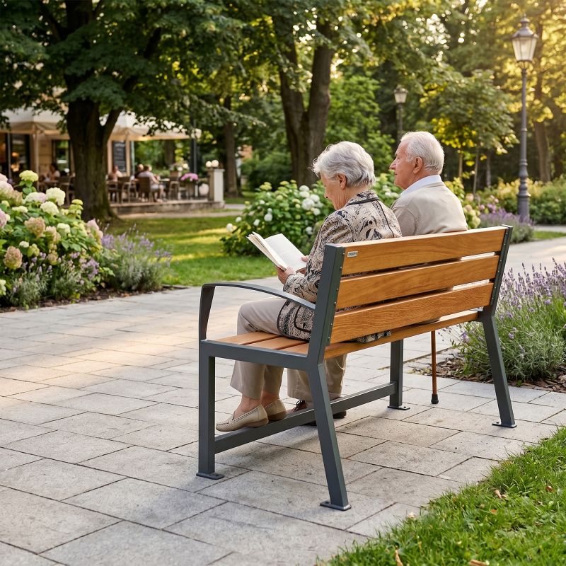 Banc public bois senior 120 cm