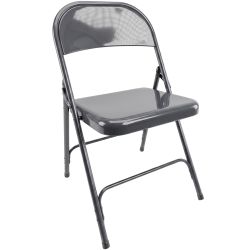 Chaise pliante assemblable metal gris