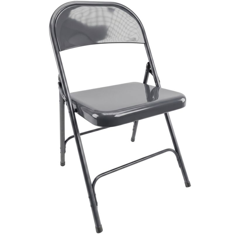 Chaise pliante assemblable metal gris