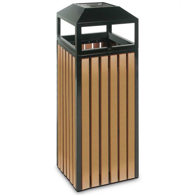 Poubelle extérieur bois avec cendrier