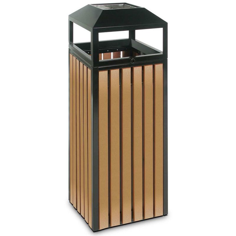 Poubelle extérieur bois avec cendrier