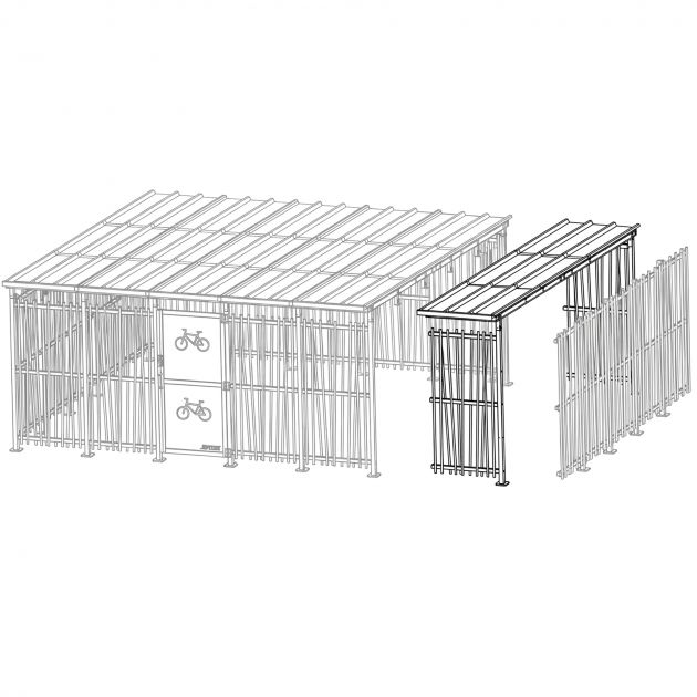 Extension pour abri vélo bambou 3x5m et 5x5m