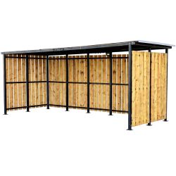 Abri vélo ouvert en bois 2x5m
