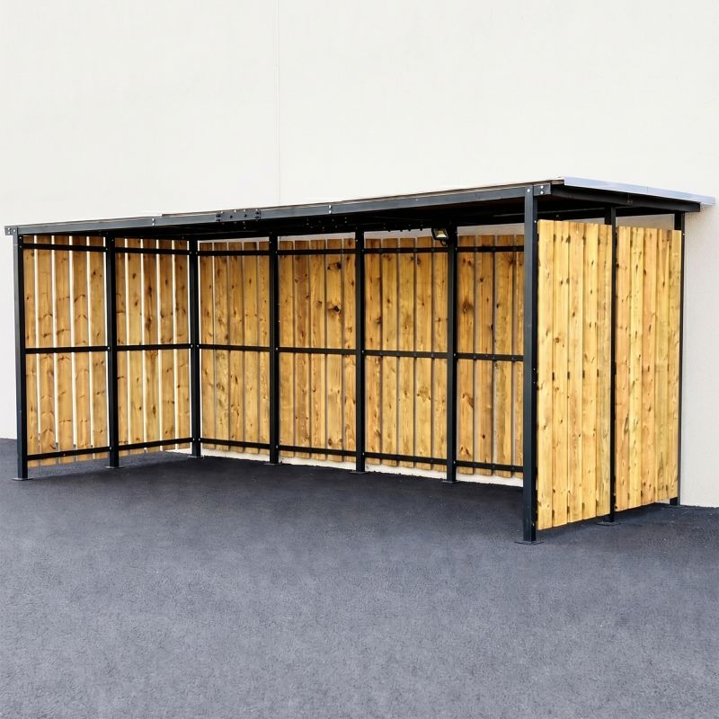 Abri vélo ouvert en bois 2x5m
