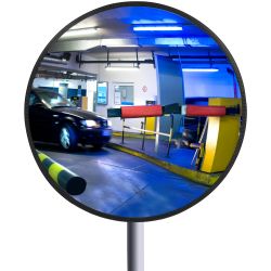 Miroir de surveillance rond sur poteau 90°