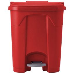 Poubelle à pédale couvercle HACCP colorée 45 L Rouge