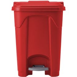 Poubelle à pédale couvercle HACCP colorée Rouge 90 L