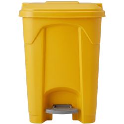 Poubelle à pédale couvercle HACCP colorée Jaune 90 L
