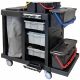 Chariot de ménage pré-imprégnation 6 seaux et porte-sac 120 L