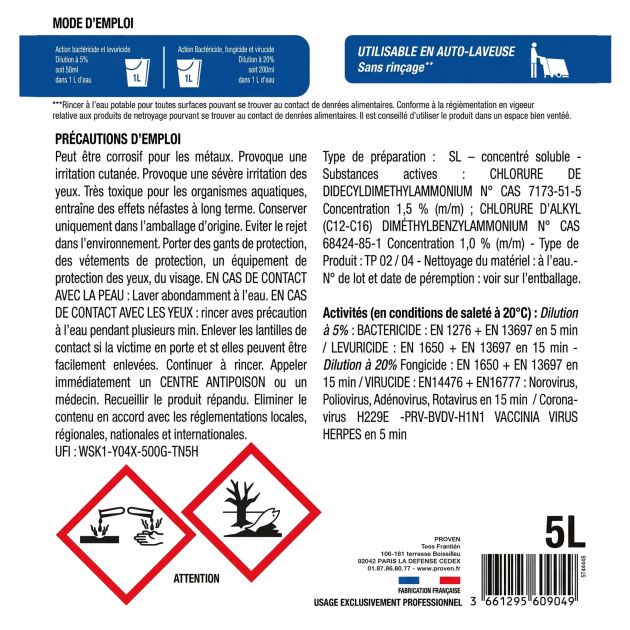 Nettoyants odorisant sols bidon de 5 L Jex