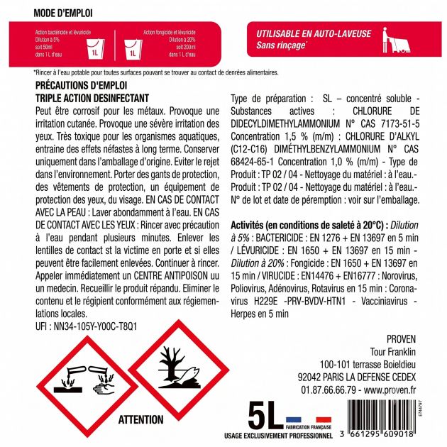 Nettoyants odorisant sols bidon de 5 L Jex