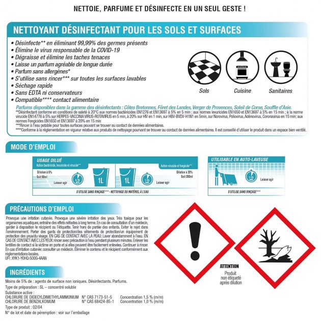 Nettoyants sols Jex odorisant bidon de 5 L