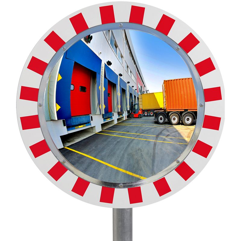 Miroir de circulation rond avec cadre PVC pour voie privée ​industrielle 90°