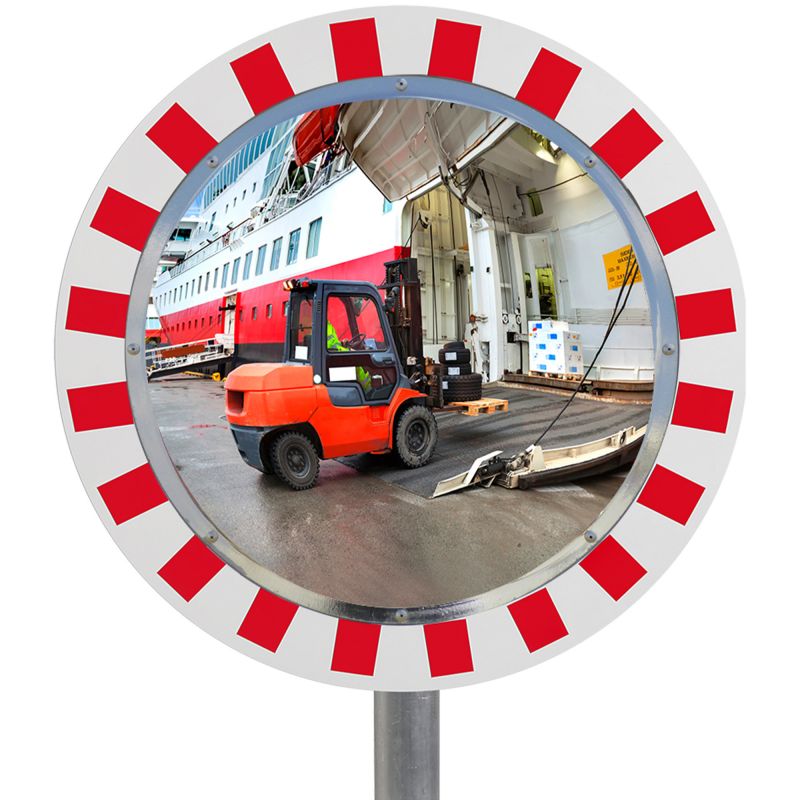 Miroir de circulation rond avec cadre PVC pour voie privée ​industrielle 90°