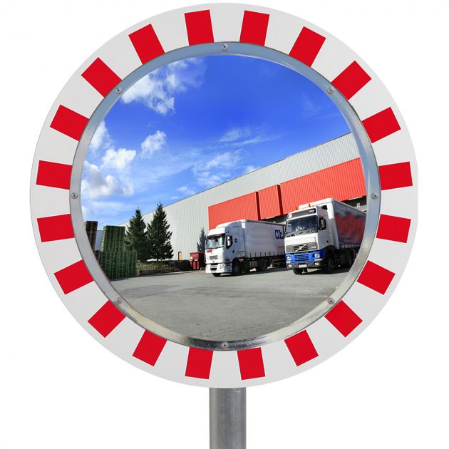 Miroir de circulation rond avec cadre PVC pour voie privée ​industrielle 90°