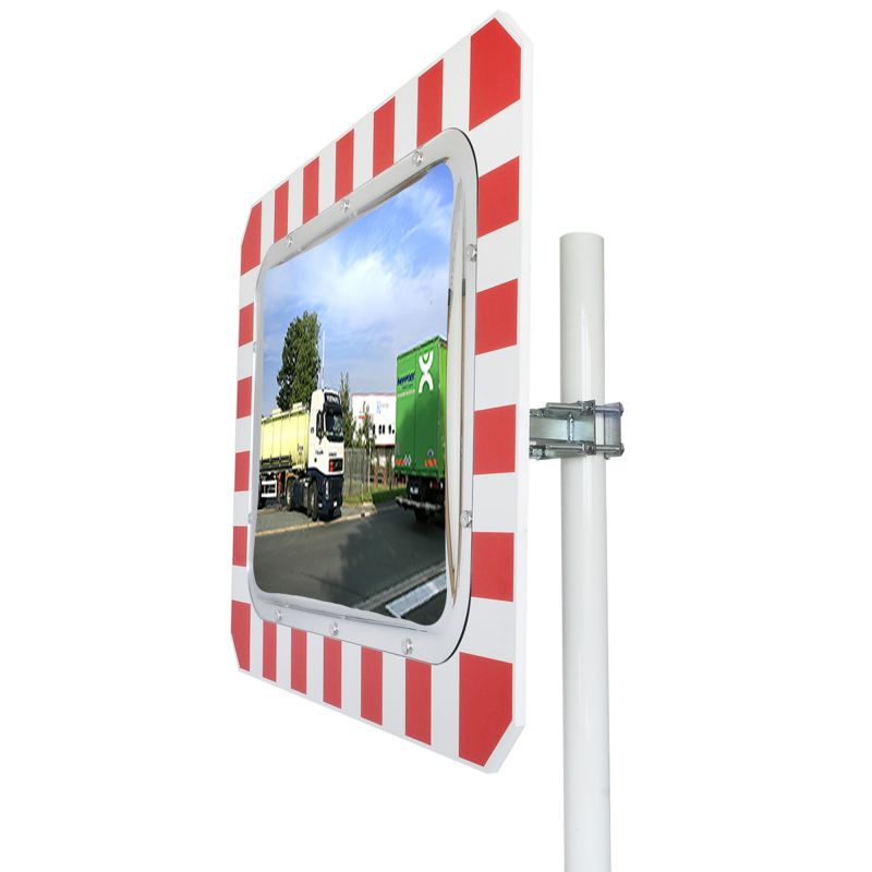 Miroir de circulation rectangulaire avec cadre PVC pour voie privée ​industrielle 90°