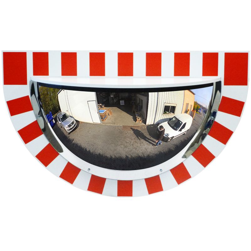 Miroir demi sphère de surveillance avec cadre PVC pour voie privée ​industrielle 180°