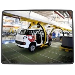 Miroir de surveillance mural rectangulaire intérieur 90°
