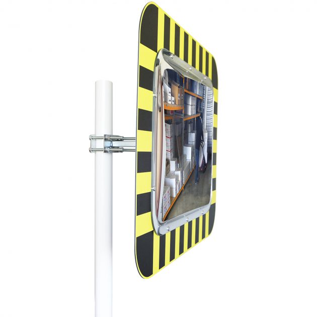 Miroir de surveillance rectangulaire avec cadre aluminium pour entrepôt 90°