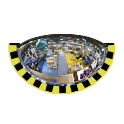 Miroir 1/2 sphère​ de surveillance avec cadre PVC pour entrepôt 180°