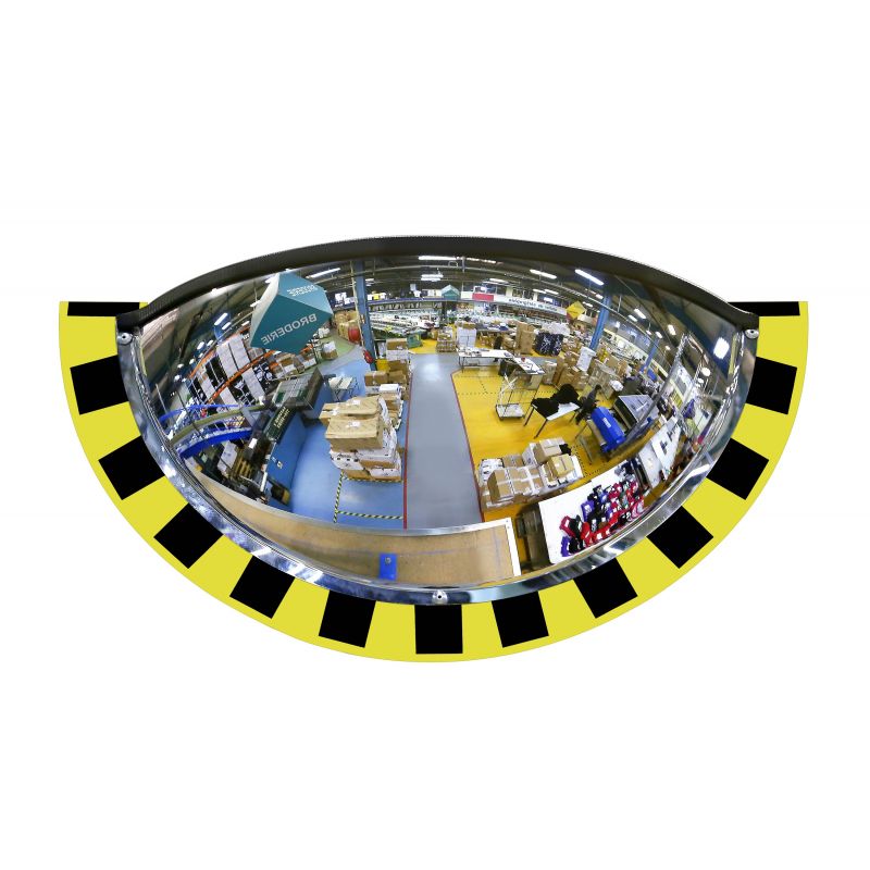 Miroir 1/2 sphère​ de surveillance avec cadre PVC pour entrepôt 180°