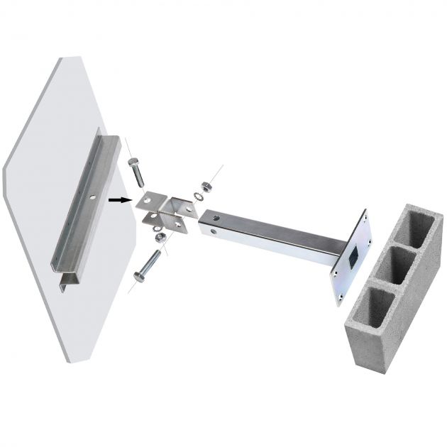 Miroir routier inox poli anti givre et buée rond 90°