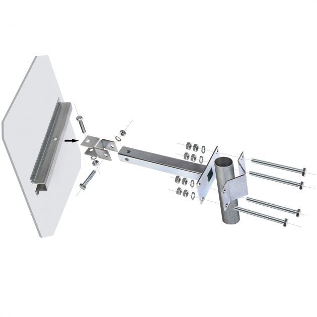 Miroir routier inox poli anti givre et buée rond 90°