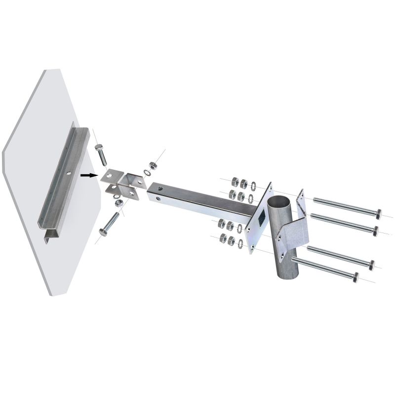 Miroir routier inox poli anti givre et buée rectangulaire 90°